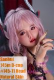 Sanhui 145cm G-cup silicone doll with pink hair and devil horns