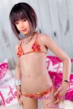 J-cute Doll Full Silicone Sex Doll 149cm/4ft9 A-cup with Silicone Head AGD02 with New Body Makeup Catgirl in Orange-Red Bikini