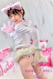 Cute anime-style sex doll with cat ears and paw gloves