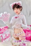 J-cute Doll Full Silicone Sex Doll 149cm/4ft9 A-cup with Silicone Head AGD02 with New Body Makeup Cute Catgirl with Ears and Paws