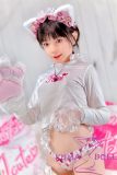 J-cute Doll Full Silicone Sex Doll 149cm/4ft9 A-cup with Silicone Head AGD02 with New Body Makeup Cute Catgirl with Ears and Paws