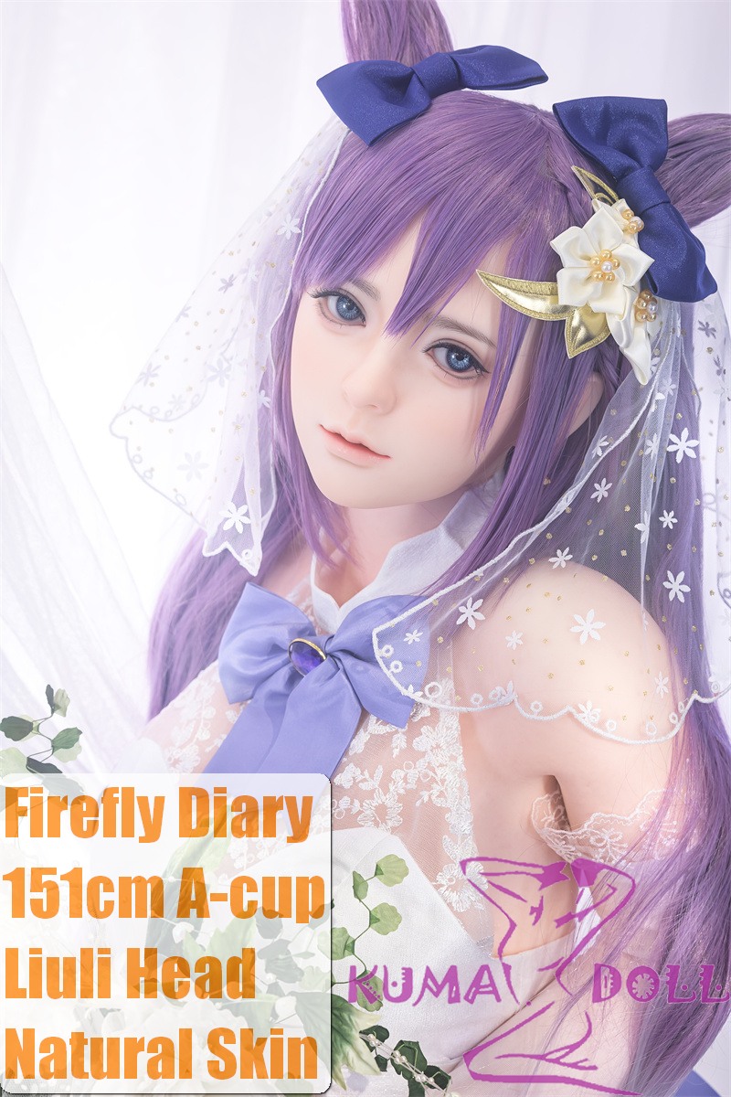 Firefly Diary 151cm A-cup Liuli Head Full Silicone Sex Doll With Body Make-up – Keqing Wedding Dress Cosplay