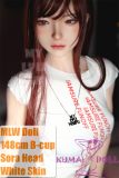 MLW 148cm full silicone loli love doll with Sora head wearing white shirt