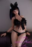 Sanhui Doll 【Adjustable Eyes】125cm F-cup #7 Head Silicone Sex Doll Real Skin Series in Black Lingerie