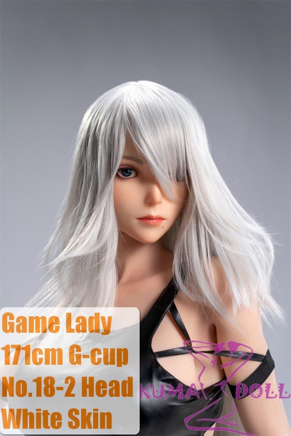 Game Lady Full silicone 171cm/5ft6 G-cup No.18-1 2B from Nier Automata in Tight Black Latex Outfit
