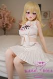 Aiko head S-TPE doll dressed in schoolgirl-style outfit with metal chain detail