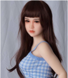 Sanhui Doll【Adjustable Eyes】125cm F-cup #8 Head Silicone Sex Doll Real Skin Series with Cat Ears in Light Blue Lingerie