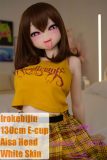 Irokebijin 130cm E-cup S-TPE sex doll with Aisa head in yellow top and plaid skirt