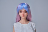 Sanhui Doll【Adjustable Eyes】125cm F-cup #8 Head Silicone Sex Doll Real Skin Series with Cat Ears in Light Blue Lingerie