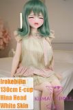 Irokebijin 130cm E-cup S-TPE sex doll with Anna head in green dress and pink ribbon