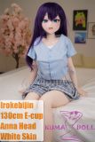 Irokebijin 130cm E-cup S-TPE sex doll with Anna head in blue shirt and plaid skirt