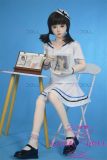Petite 136cm full silicone doll with cute twin tails and sailor hat