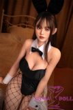 Real Lady Full Silicone Sex Doll 150cm E-cup Natural Skin S40 Head Bunny Girl Outfit