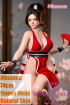 Minuova Doll 74cm Body with Finger Skeleton Yanwu Head Full Silicone Mini Sex Doll Comes with Doll Stand Cosplay Shiranui Mai from The King of Fighters