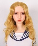 Sanhui Doll New Body 158cm/5ft2 E-cup Body #41 Head Silicone Sex Doll with Real Skin with Brown Curly Hair