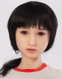 Sanhui Doll New Body 158cm/5ft2 E-cup Body #41 Head Silicone Sex Doll with Real Skin with Brown Curly Hair
