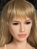 Sanhui Doll New Body 158cm/5ft2 E-cup Body #41 Head Silicone Sex Doll with Real Skin with Brown Curly Hair