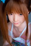 Close-up of AGD02 silicone head with detailed makeup and expressive eyes