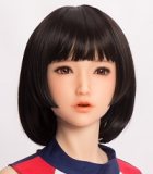 Sanhui Doll New Body 158cm/5ft2 E-cup Body #41 Head Silicone Sex Doll with Real Skin with Brown Curly Hair
