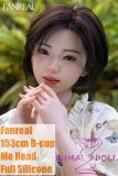 FANREAL 153cm silicone sex doll with F8 Mo head wearing traditional kimono outdoors