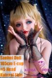 Front view of Sanhui 105cm E-cup silicone sex doll in black bikini