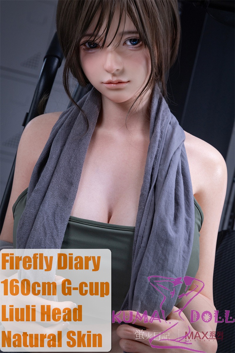 Firefly Diary 160cm G-cup Liuli Head Full Silicone Sex Doll With Body Make-up Gray Gym Outfit Workout