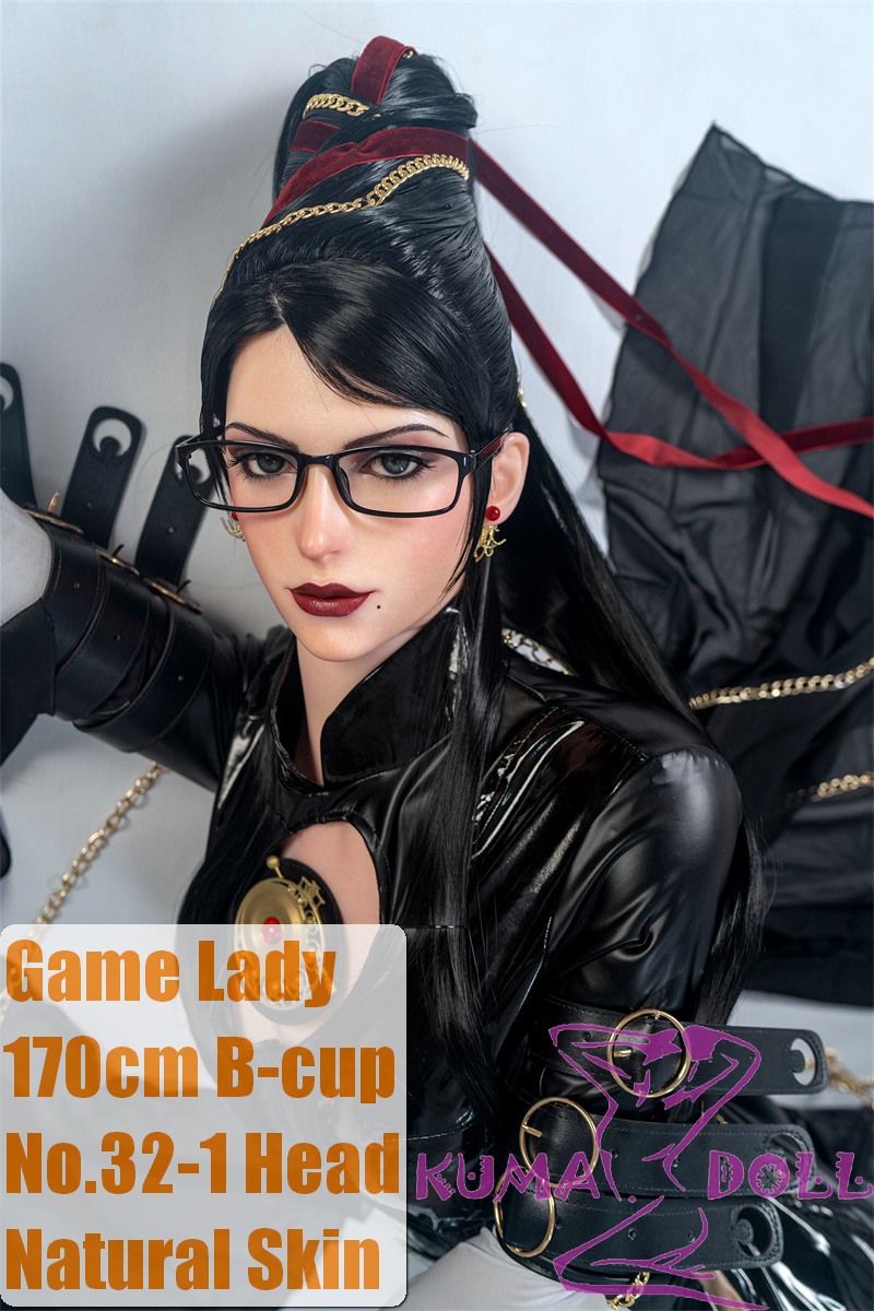 Game Lady Full Silicone 170cm B-cup No.32-1 Head with Realistic Makeup Bayonetta Cosplay