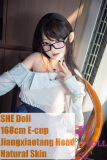 SHEDOLL Jiangxiaotang 168cm E-Cup sex doll wearing white shirt and mini skirt