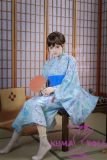 MLW doll Loli Sex Doll 138cm/4ft5 AA-cup Moa Silicone Head in Blue Kimono
