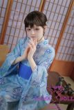 MLW doll Loli Sex Doll 138cm/4ft5 AA-cup Moa Silicone Head in Blue Kimono