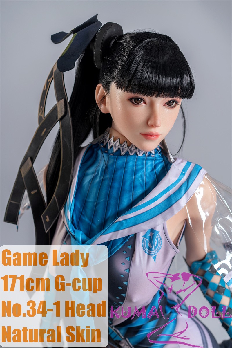Game Lady Full silicone 171cm/5ft6 G-cup No.34-1 EVE from Stellar Blade head with realistic makeup, eyebrows and eyelashes implanted