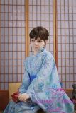 MLW doll Loli Sex Doll 138cm/4ft5 AA-cup Moa Silicone Head in Blue Kimono