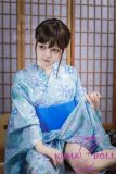 MLW doll Loli Sex Doll 138cm/4ft5 AA-cup Moa Silicone Head in Blue Kimono