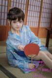 MLW doll Loli Sex Doll 138cm/4ft5 AA-cup Moa Silicone Head in Blue Kimono
