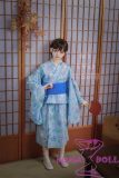 MLW doll Loli Sex Doll 138cm/4ft5 AA-cup Moa Silicone Head in Blue Kimono