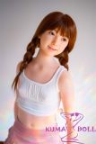 J-cute Doll Full Silicone Sex Doll 149cm/4ft9 A-cup with Silicone Head AGD02 in White Camisole