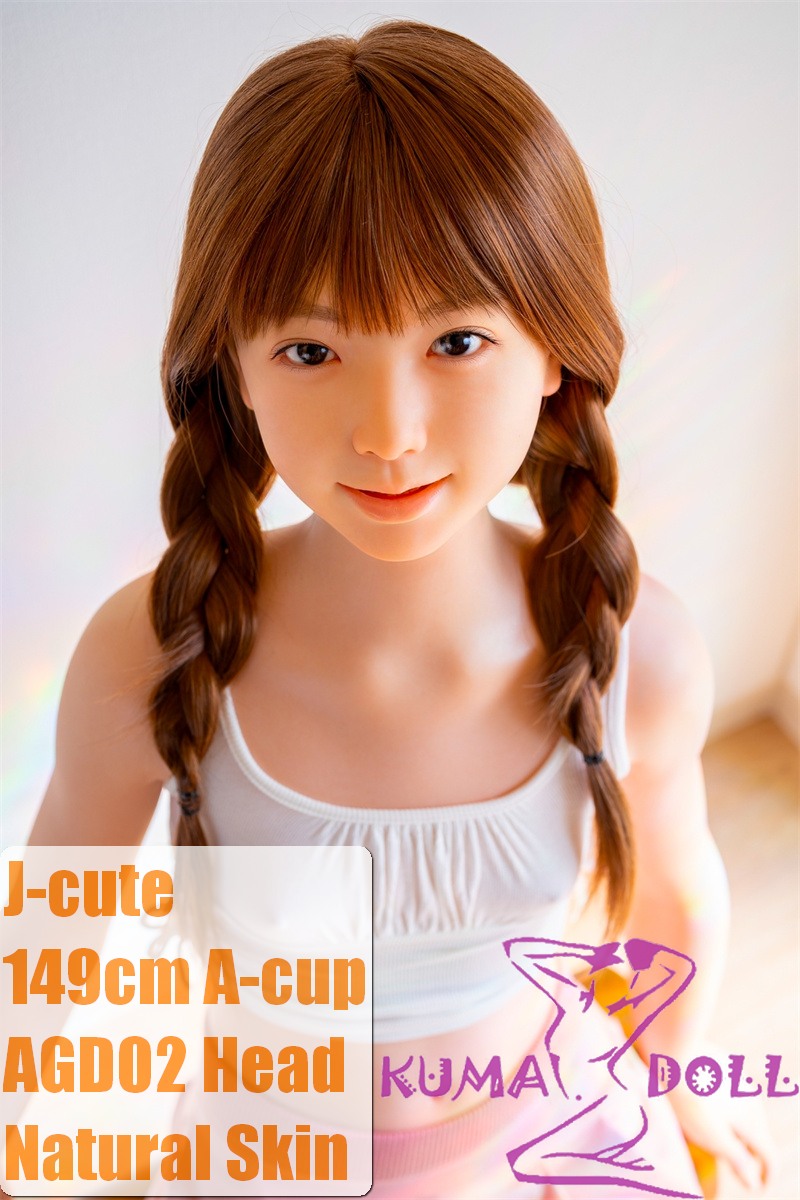 J-cute Doll Full Silicone Sex Doll 149cm/4ft9 A-cup with Silicone Head AGD02 in White Camisole