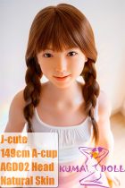 J-cute Doll Full Silicone Sex Doll 149cm/4ft9 A-cup with Silicone Head AGD02 in White Camisole