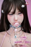 Close-up of Doll Senior Linsha Head face with realistic makeup