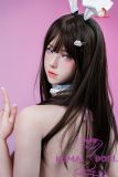Doll Senior Linsha Head 170cm G-cup Full Silicone Sex Doll with Body Make-up in Pink Bunny Outfit