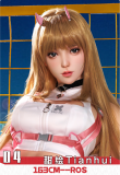 Doll Senior Misaki Head 165cm B-cup Full Silicone Sex Doll in Pink Camisole Dress