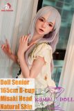 Doll Senior Misaki Head 165cm B-cup Full Silicone Sex Doll with Gray Long Hair