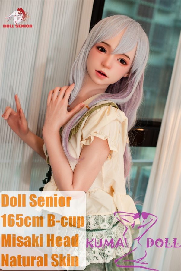 Doll Senior Misaki Head 165cm B-cup Full Silicone Sex Doll with Gray Long Hair