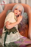 Doll Senior Misaki head 165cm B-cup wearing a beige top and green skirt