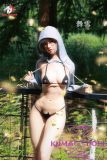 Doll Senior 165cm B-cup with Wuxue head in a swimsuit