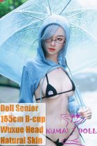 Doll Senior Wuxue Head 165cm B-cup Full Silicone Sex Doll with White Hair