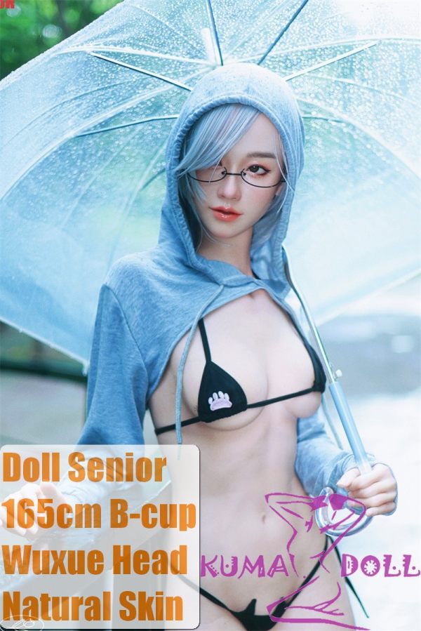 Doll Senior Wuxue Head 165cm B-cup Full Silicone Sex Doll with White Hair