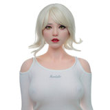 Real Lady Full Silicone Sex Doll 150cm E-cup Dark Tanned Skin R8 Head in Sexy Black Lace Dress