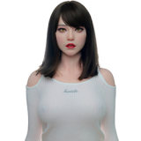 Real Lady Full Silicone Sex Doll 150cm E-cup Dark Tanned Skin R8 Head in Denim Shorts