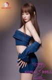 Doll Senior Songying Head 165cm B-cup Full Silicone Sex Doll Idol Stage Style with Denim Outfit